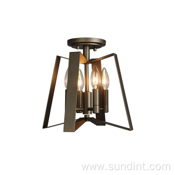 4 Light Modern Steel Semi-Flush Mount